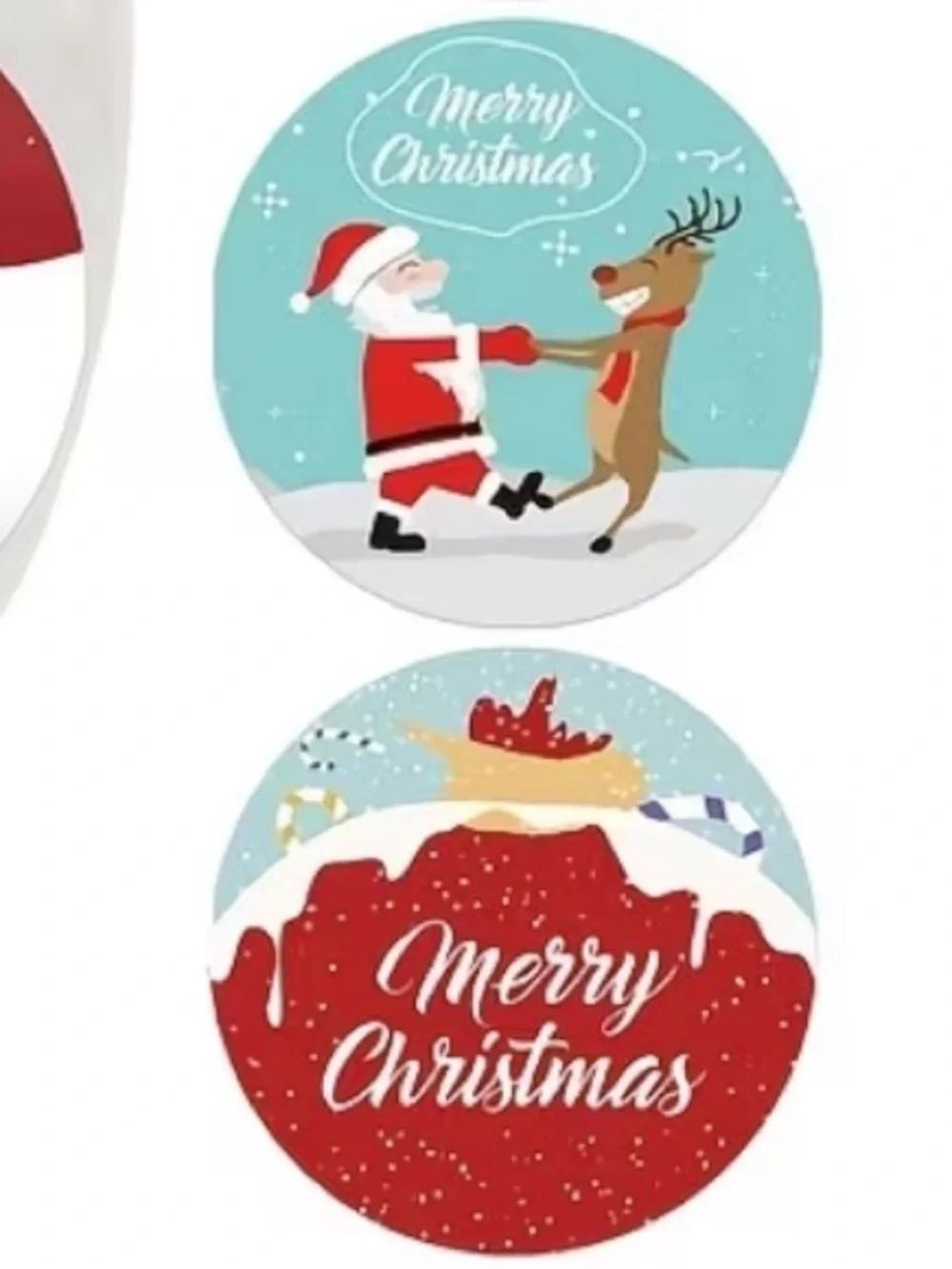 New Festive Holiday Merry Christmas Thank you Sticker Labels 500 ct
